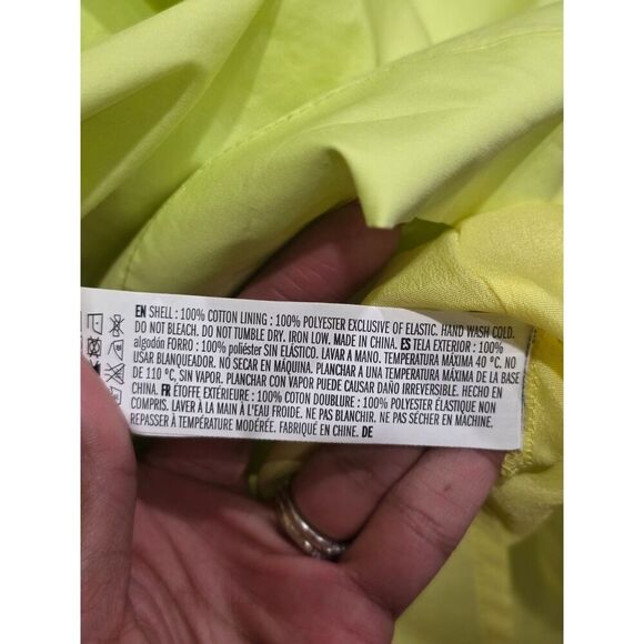 English Factory Highlighter Yellow Ruffle Babydoll Pockets Shirt Dress, XS - Picture 15 of 16